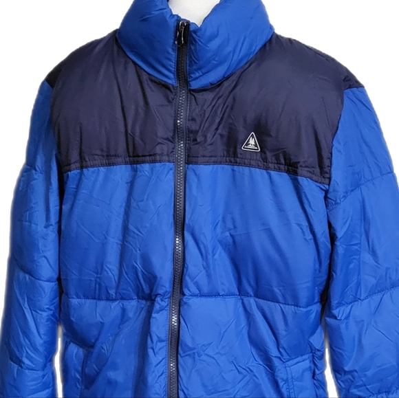 NWT GH Bass & Co Mens Blue Ultra Loft Puffer Coat Wind Water Resistant XXL $195 - Picture 2 of 9